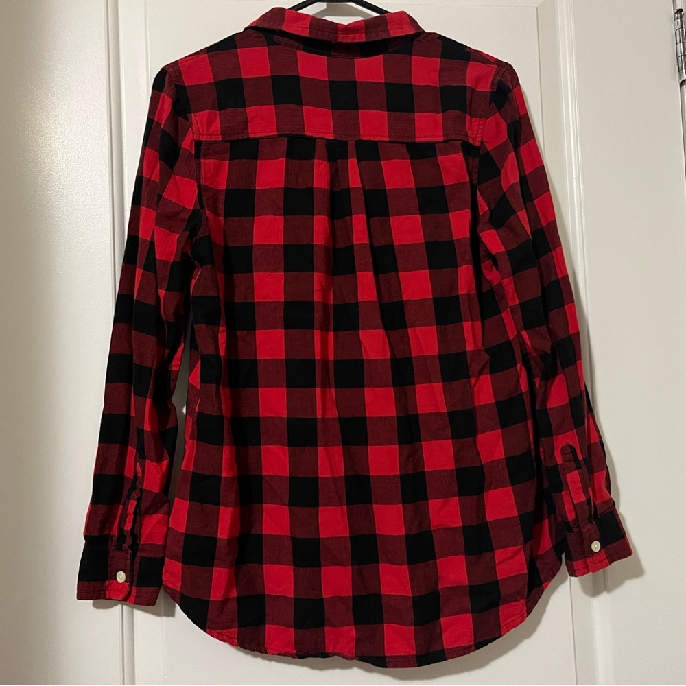 Buffalo Plaid Buttoned Flannel Pullover Shirt - Picture 5 of 9